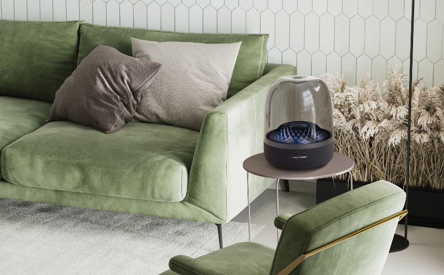 Harman Kardon Aura Studio 4 Unique diamond-effect lighting that dances to the music - Image